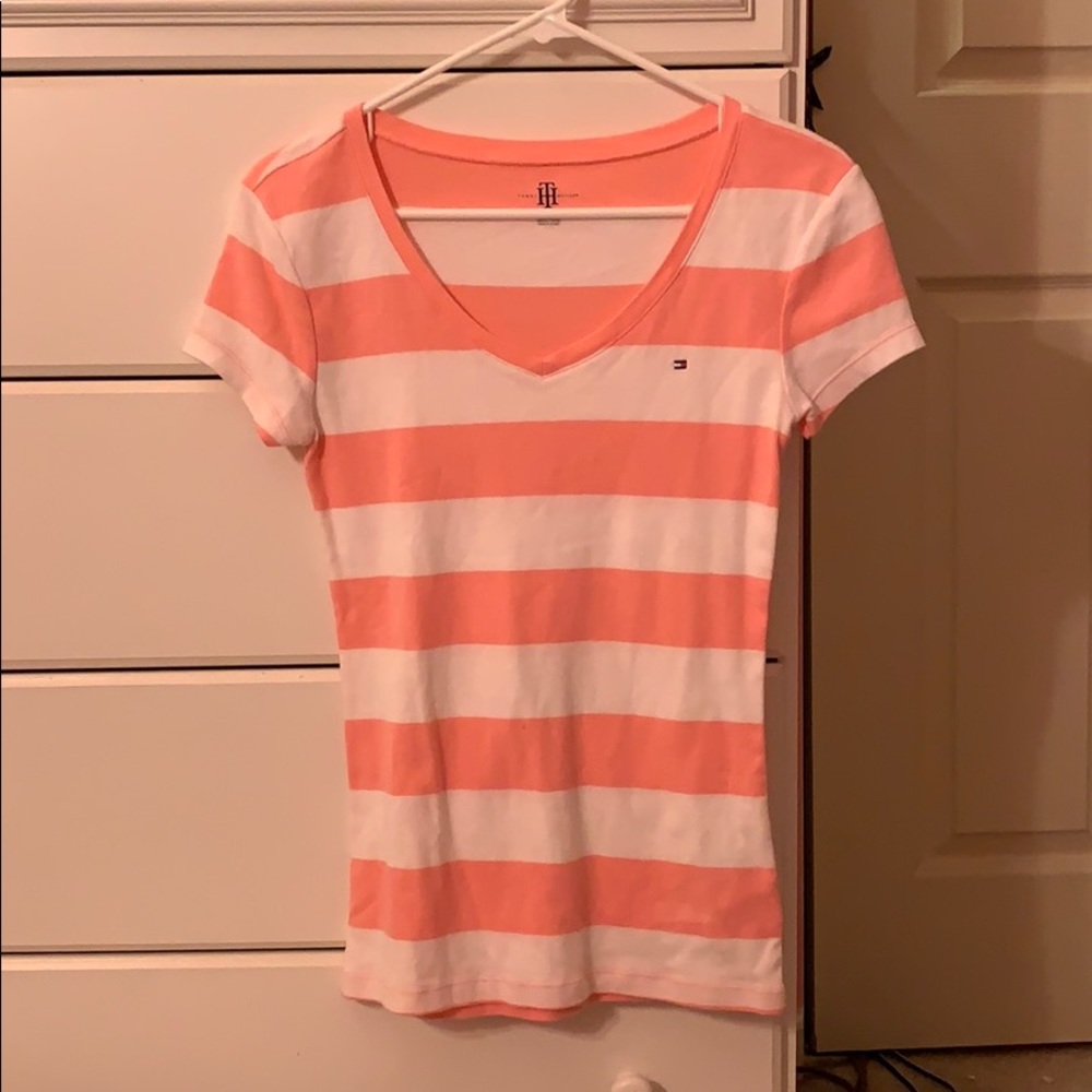Pink and White striped tee shirt